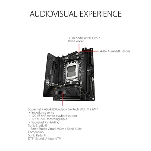 ASUS ROG Strix B650E-I Gaming WiFi Mainboard Sockel AMD AM5 (Ryzen 7000, Mini-ITX, DDR5 Speicher, 10+2 Power Stages, USB 3.2 Gen 2 Typ-C, PCIe 5.0, Q-Release, WiFi 6E, Aura Sync) Bild 6