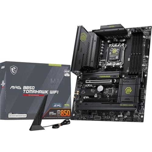 MSI MAG B850 Tomahawk WiFi Mainboard, ATX - Unterstützt AMD Ryzen 9000/8000 / 7000 Prozessoren, AM5-80A SPS VRM, DDR5 Memory Boost 8200+ MT/s (OC), PCIe 5.0 x16, M.2 Gen5, Wi-Fi 7, 5G LAN