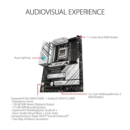 ASUS ROG Strix B650-A Gaming WiFi 6E AM5 (LGA1718) Ryzen 7000 Motherboard (12 + 2 Leistungsstufen, DDR5, 3 x M.2 Steckplätze, PCIe® 4.0, 2.5G LAN, WiFi 6E, USB 3.2 Gen 2x2 Type-C® Port) ATX ROG B650-A|White|DDR5|WiFi 6E Bild 8