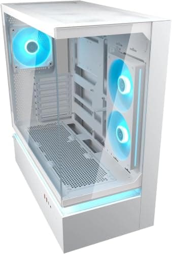 Cougar CFV235 ARGB Gaming-Gehäuse – MidTower ATX/CEB, 270° Airflow, 4× ARGB- PWM Lüfter, GPU bis 430 mm, USB-C (Weiß) (Weiß) Bild 5