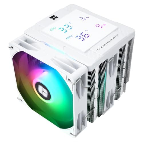 Thermalright Peerless Assassin 120 Digital ARGB White CPU-Kühler, Kühlung mit Doppeltürmen und Doppellüftern,CPU-Luftkühler,Digitale Bildschirmabdeckung,für AM4/AM5,Intel LGA1851/1700/115X/1200