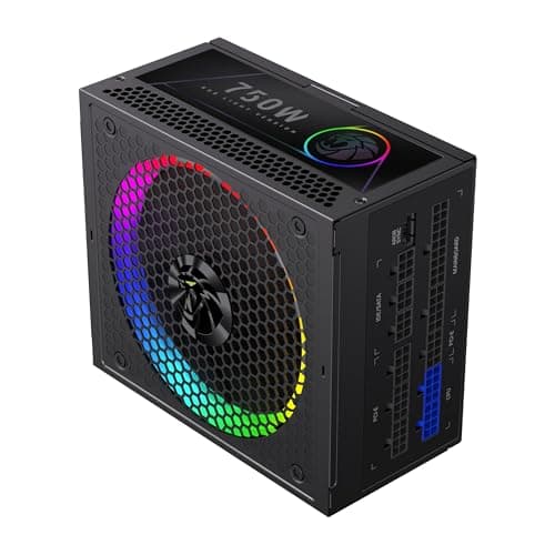 GAMEMAX RGB 750G Netzteil PC 750W Vollmodulares, 80 Plus Gold, LLC+DC‑DC, ARGB Sync, Japanische Kondensatoren, 140mm ARGB FDB Lüfter, 9 Schutzfunktionen, 10 Jahre Garantie, Schwarz 750W Schwarz Bild 2