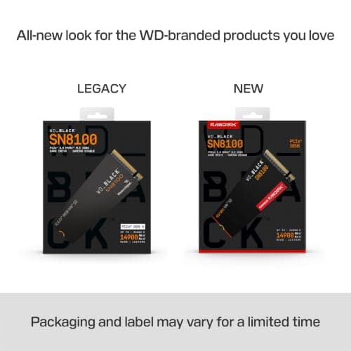 WD_Black SN8100 4 TB PCIe 5.0x4 NVMe M.2 SSD, Lesegeschwindigkeiten von bis zu 14.900 MB/s, Schreibgeschwindigkeiten von bis zu 14.000 MB/s, TLC 3D CBA NAND 4 TB Non Heatsink Bild 5