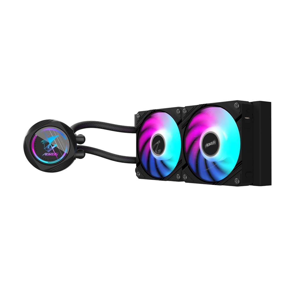 GIGABYTE AORUS WATERFORCE II 240 AIO Flüssigkeits-CPU-Kühler - 2x120mm ARGB-Lüfter, Schiebe-in-Verriegelungsmechanismus, Daisy-Chain, kompatibel mit Intel LGA 1851 und AMD AM5 Bild 5