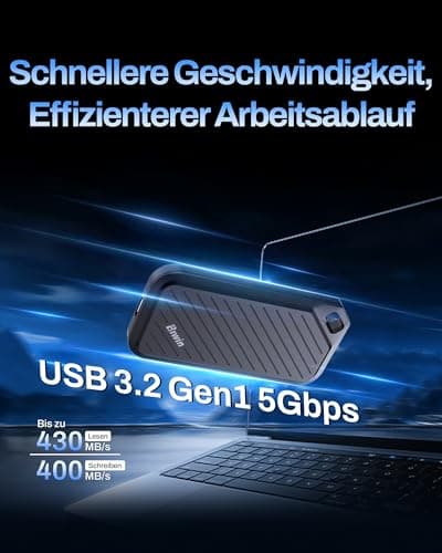 BIWIN PD450 Externe SSD 1TB - Bis zu 430 MB/s Type-C USB 3.2 Gen 1 Portable Solid State Drive - Tragbare für Mac/PC/Android/iPhone/Gamer Bild 6