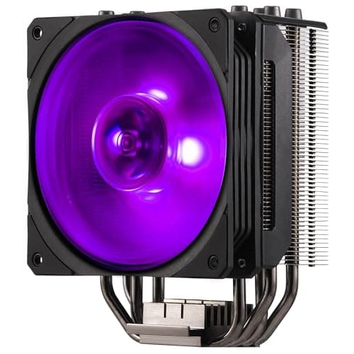 Cooler Master Hyper 212 RGB Black Edition CPU Kühler mit LGA1700 Halterung, 4 Direktkontakt-Heatpipes mit Lamellen, SF120R RGB-Lüfter, Prozessorlüfter mit optionaler Push-Pull-Lüfterkonfiguration