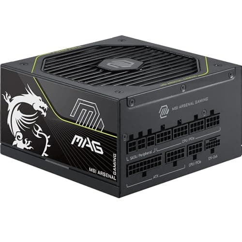 MSI MAG A1200PLS PCIE5 PC-Netzteil, 1200 W, ATX, 80 Plus Platinum, ATX 3.1, kompatibel mit PCIe 5.1, nativer Anschluss 12 V-2 x 6, zweifarbig, geprägte Kabel Bild 2