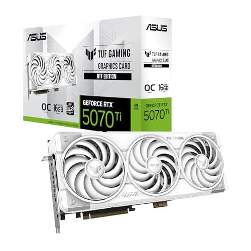 ASUS TUF Gaming GeForce RTX 5070 Ti 16GB GDDR7 BTF White OC Edition Gaming Grafikkarte (PCIe 5.0, HDMI/DP 2.1, 3.125-Slot, Komponenten in Militärqualität, mit abnehmbarem GC-HPWR Adapter)