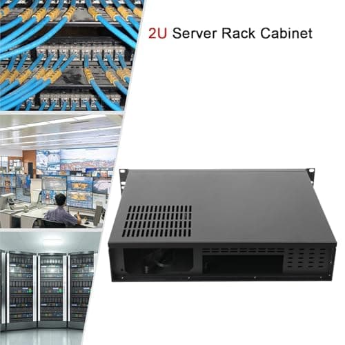 14 Rack Server Gehäuse (35cm Tiefes) 2U 2HE Rackmount Server Gehäuse Unterstützt Micro ATX/Mini ITX Mainboards, Schmalen Wand-Serverschränken w/USB Anschluß 4 Erweiterungssteckplätze Bild 4