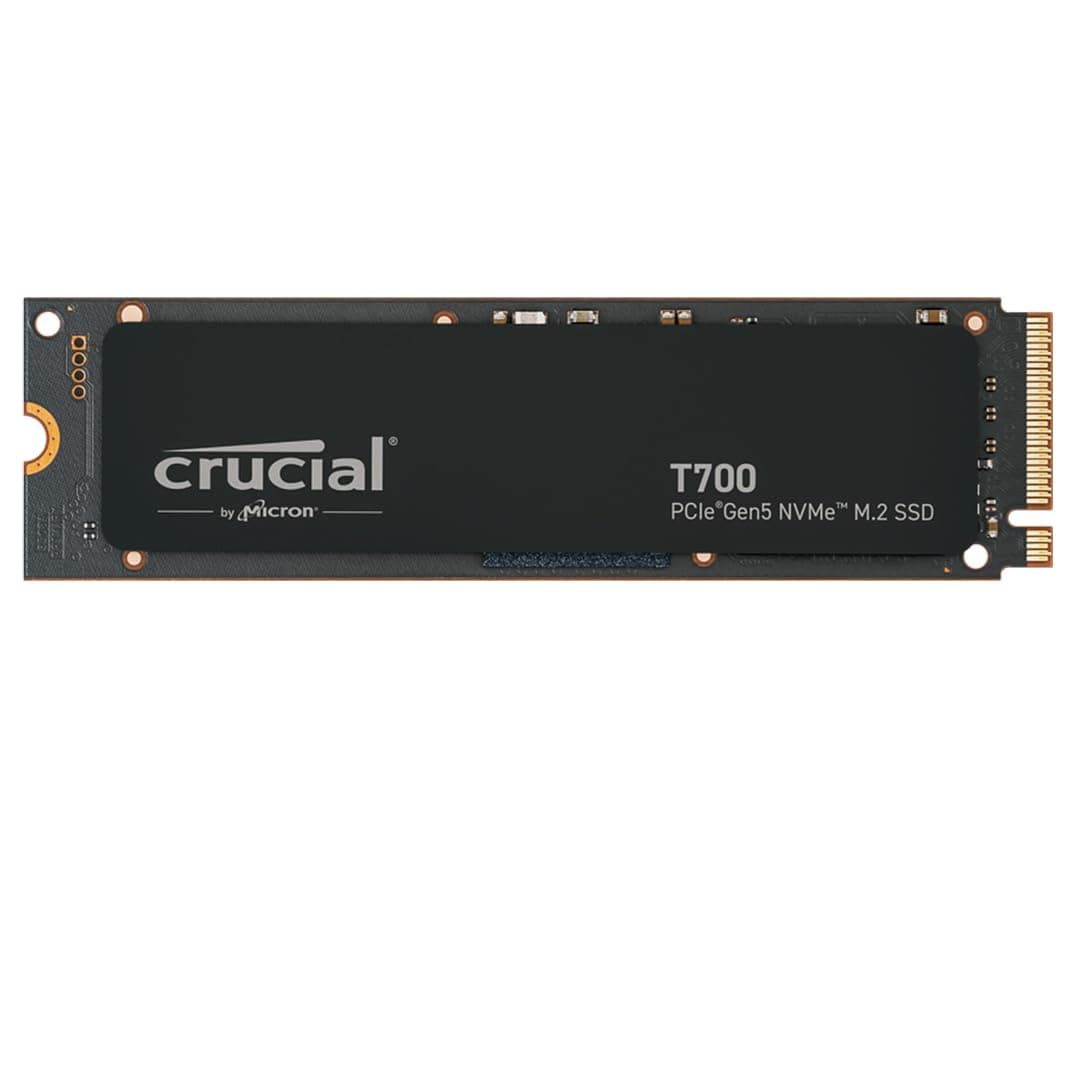 Crucial T700 1TB SSD PCIe Gen5 NVMe M.2 Interne SSD, bis zu 11.700MB/s, Microsoft DirectStorage, PCIe 4.0 abwärtskompatibel, Solid State Drive - CT1000T700SSD3 1TB ohne Kühlkörper T700 (bis zu 12,400MB/s)