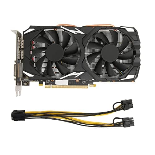 Tbest Radeon Rx 580, Grafikkarte,Radeon Rx Grafikkart Rx 580 Grafikkarte 8 Gb Gddr5 256 Bit Unterstützung 8 K 16 Pci 3.0 2 Lüfter Gaming-Grafikkarte Bild 2