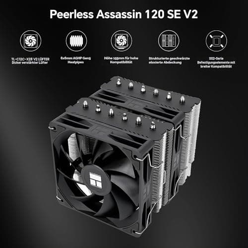THERMALRIGHT Peerless Assassin 120 SE V2 CPU Kühler, TL-C12C 120mm Lüfter, 1850U/min, 6 Heatpipes, für AMD AM4/AM5 & Intel LGA 1700/1851 Bild 4