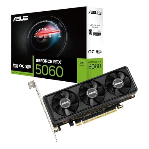 ASUS GeForce RTX 5060 LP BRK 8GB GDDR7 OC Edition Low Profile Gaming Grafikkarte (NVIDIA Blackwell Architektur FP4 und DLSS 4, PCIe 5.0, 2X HDMI 2.1, 1x DisplayPort 2.1a, RTX5060-O8G-LP-BRK)