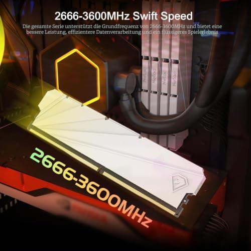 Netac DDR4 RAM 8GB 2666MHz Computer Desktop-Speicher DRAM C19 Gaming-Speicher 8GB Weiße Wärmeveste, Desktop-Speicher Weiß Bild 6