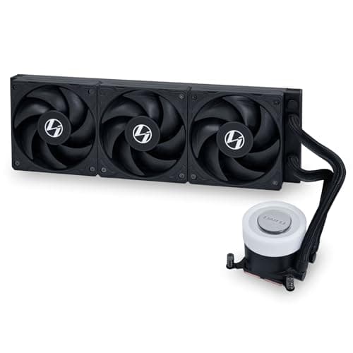 Lian Li GA II Lite 360 Performance AiO-Wasserkühlung mit Unendlichkeitsspiegel, 3x PWM-Lüfter, 360-mm-Radiator, drehbares Logo, schwarz Bild 6
