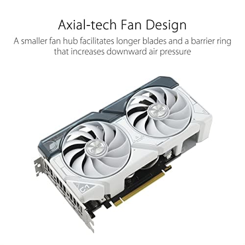 ASUS Dual GeForce RTX™ 4060 Ti White OC Edition 8GB GDDR6 (PCIe 4.0, 8GB GDDR6, DLSS 3, HDMI 2.1, DisplayPort 1.4a, Axial-Tech-Lüfterdesign, 0dB Technologie und mehr) Weiß RTX 40Ti Serie RTX4060Ti|OC|8GB Weiss/opulenter Garten Bild 4