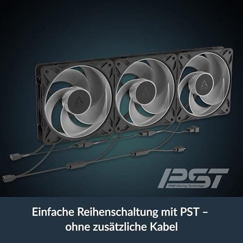 ARCTIC P12 Pro Reverse A-RGB – 3 Pack – 120 mm Premium-Lüfter mit Reverse Airflow, PWM-Lüfter mit Y-Kabelsplitter, 500-3000 rpm, 0 rpm <5% PWM, 5V Digital RGB, Hydrodyn. Gleitlager, 4-Pin - Schwarz Bild 8