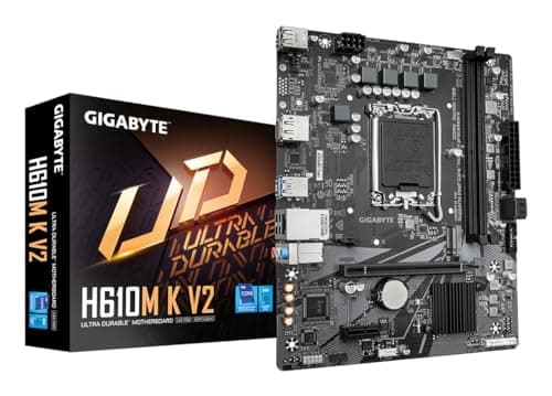 GIGABYTE H610M K V2 Mainboard – Intel Core 14. Generation CPUs, bis zu 5600 MHz DDR5, 1xPCIe 3.0 M.2, 1GbE LAN, USB 3.2 Gen 1