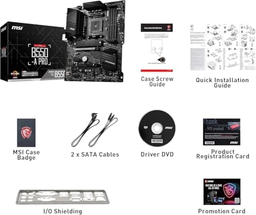 MSI B550-A PRO V1 ProSeries Motherboard (AMD Ryzen 5000, AM4, DDR4, PCIe 4.0, SATA 6Gb/s, M.2, USB 3.2 Gen 2, HDMI/DP, ATX) Bild 4