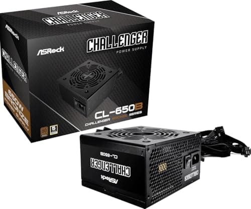 ASRock Challenger Power Supply 650W ATX 2.52 120mm Golf Blade Fan 5 Years Warranty Taiwanese Capacitor CL-650B 80 Plus Bronze Certified Non-Modular