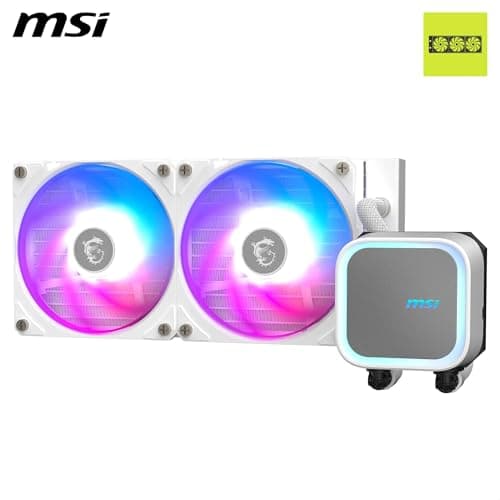 MSI MAG CORELIQUID A13 240 WHITE AIO CPU-Wasserskühler - Volle CPU-Abdeckung, verbessertes Wasserkanal-Design, CycloBlade 7, Split-Flow Radiator, Rifle-Lager Bild 4
