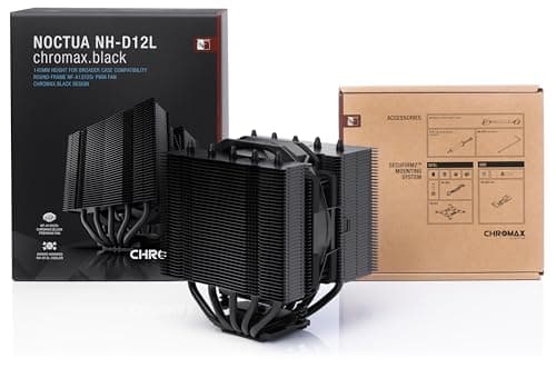 Noctua NH-D12L chromax.black, Low-Profile Dual-Tower CPU Kühler (120mm, Schwarz) Bild 8