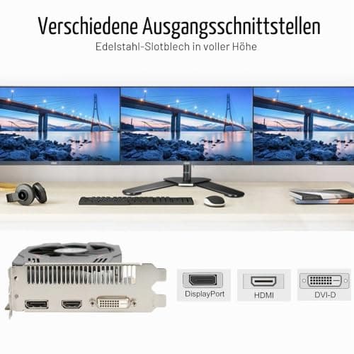 Radeon RX 550 Grafikkarte, 4GB, GDDR5, 128-Bit, DisplayPort DVI-D HDMI, ITX Design, PC Graphics Card Gaming, Support 4K Display, Computer GPU Single Fan Bild 6