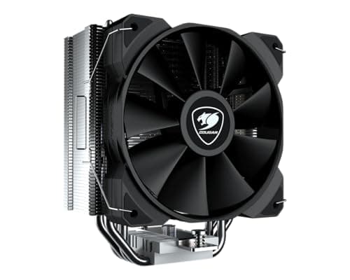 Cougar Forza 50 Essential Einzelturm-Luftkühler, 2000 U/min (max), Vakuum-Tunnel-Design, Geräuschpegel 34,5 dB(A), Schwarz