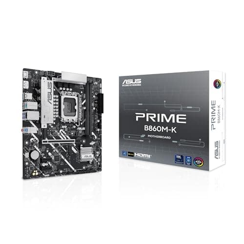 ASUS Prime B860M-K Mainboard Sockel Intel LGA 1851 (Intel B860, mATX, DDR5 Speicher, PCIe 5.0, 1x PCIe 4.0 M.2, Aura Sync)