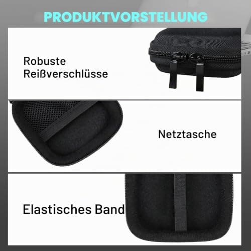 Lacdo Harte Tragetasche für Crucial X10 Pro/Crucial X9 Pro Portable SSD 1TB 2TB 4TB USB 3.2 Externe Solid State Drives Hard Eva stoßfest wasserabweisend schützende Reisetasche, Schwarz+Schwarz Bild 8