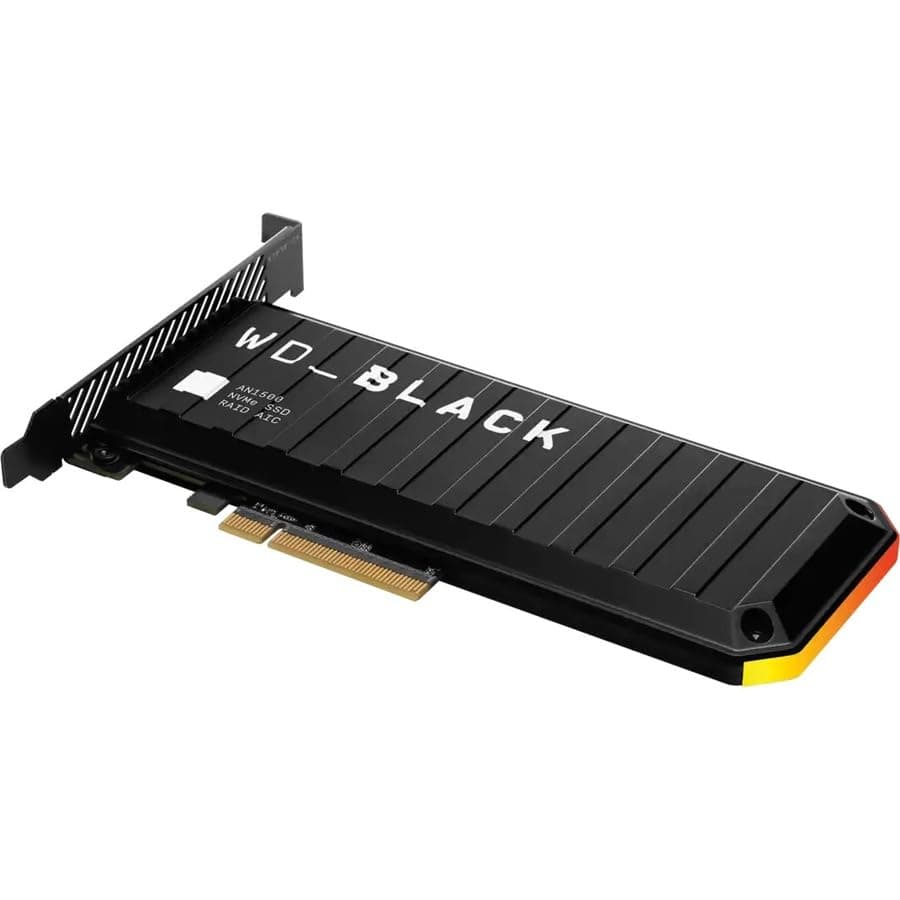 WD_BLACK AN1500 NVMe SSD Add-In-Karte 1 TB, Lesegeschwindigkeit von bis zu 6.500 MB/s und Schreibgeschwindigkeit von bis zu 4.100 MB/s, Bootfähige RAID-Lösung, RGB-Beleuchtung 1TB Bild 7