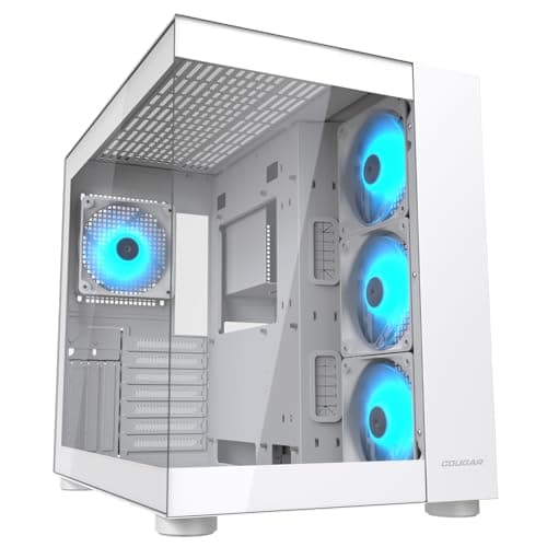 Cougar Cube Midi-Tower-Gehäuse aus gehärtetem Glas, FV150 ARGB, Weiß