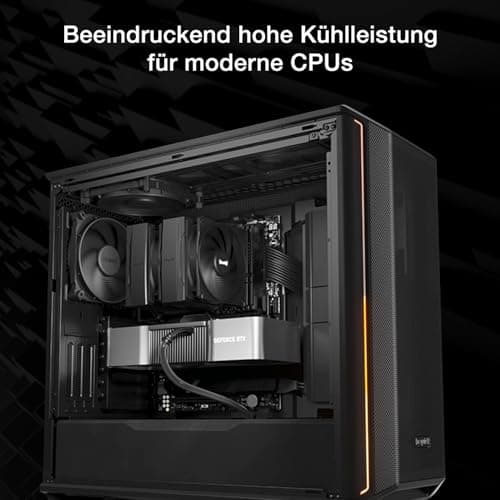 be quiet! Pure Rock Pro 3 Silver Luftkühler, beeindruckend hohe Kühlleistung, sechs 6mm Hochleistungs-Heatpipes, 2 optimierte Pure Wings 3 120mm PWM-Lüfter, kompatibel mit Flüssigmetall-Wärmeleitpaste Bild 4