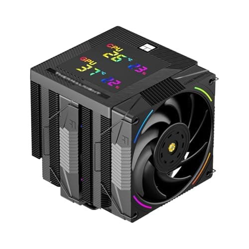 TR-Thermalright Phantom Spirit 120 Digital EVO CPU Kühler,Doppelturm mit 7 Wärmerohren,Dual PWM-Lüfter-2150U/min,Digital Display Board Top Cover,für AM5/AM4, Intel lga1851/1700/115x,Schwarz