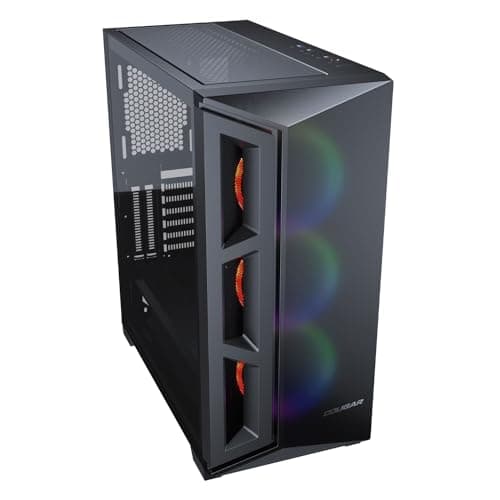 Cougar DarkBlader X5 RGB Distinctive RGB Mid-Tower Gehäuse mit überlegenem Luftstrom, 3 x ARGB VK120 Lüfter und einem kristallklaren gehärteten Glas Links Panel CGR-5UM3TB-X5-RGB Bild 4