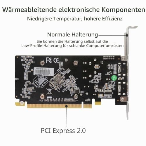 QTHREE Radeon HD 6570 1GB DDR3 2X HDMI Grafikkarte, Low Profile, PCI-Express 2.0 x16, Computer GPU, Graphics Card for PC HD 6570 2HDMI Bild 6