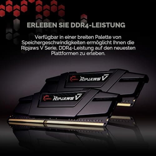 G.Skill Ripjaws F4-3600C18D-32GVK V Series (Intel XMP) DDR4 RAM 32 GB (2 x 16 GB) 3600 MT/s CL18-22-22-42 1,35 V Desktop-Computerspeicher UDIMM - Schwarz 32GB (2x16GB) DDR4 3600 Schwarz Bild 4