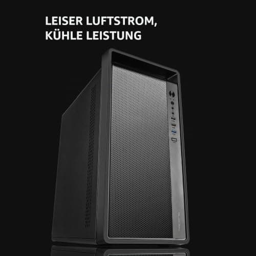 Tacens Fortis II, Mini-Tower PC MicroATX, Vollständige Mesh-Front für Hohen Luftdurchsatz, 1x Leiser 120mm FDB-Rücklüfter, Kompakter SPCC-Stahlgehäuse, Integrierter Tragegriff, Schwarz Bild 4