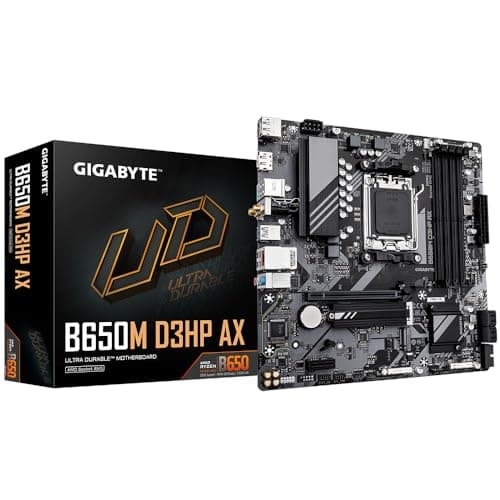 GIGABYTE B650M D3HP AX Mainboard - AMD Ryzen 9000er-Serie, 5+2+2 Phasen VRM, bis zu 7600 MHz DDR5 (OC), 2xPCIe 4.0 M.2, 2,5 GbE LAN, WiFi 6E, USB 3.2 Gen 1