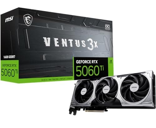 MSI Gaming RTX 5060 Ti 16G Ventus 3X OC Grafikkarte (16 GB GDDR7, 128-Bit, Extreme Leistung: TBA MHz, DisplayPort x 3 2.1a, HDMI 2.1b, NVIDIA Blackwell Architecture) Bild 2