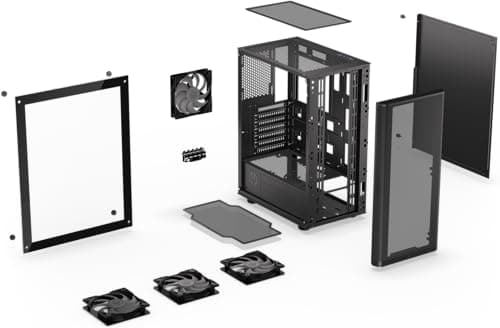 ENDORFY Ventum 200 ARGB PC-Gehäuse ATX mit Hartglas Seitenfenster | 4x Stratus 120 PWM ARGB Lüfter, PWM+ARGB Controller, Mesh Front, Radiator bis 360 mm, Schwarz Bild 8