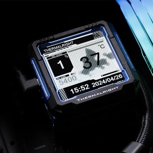 Thermalright TR FW PRO 360 Black CPU-Wasserkühler mit PWM-Lüfter, 2000RPM, 2,73 Zoll Magnetischer IPS-LCD-Bildschirm mit 320 * 320 Auflösung, für AM5/Intel 1851/1700, 397mm Länge Bild 4