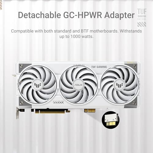 ASUS TUF Gaming GeForce RTX 5070 Ti 16GB GDDR7 BTF White OC Edition Gaming Grafikkarte (PCIe 5.0, HDMI/DP 2.1, 3.125-Slot, Komponenten in Militärqualität, mit abnehmbarem GC-HPWR Adapter) Bild 4