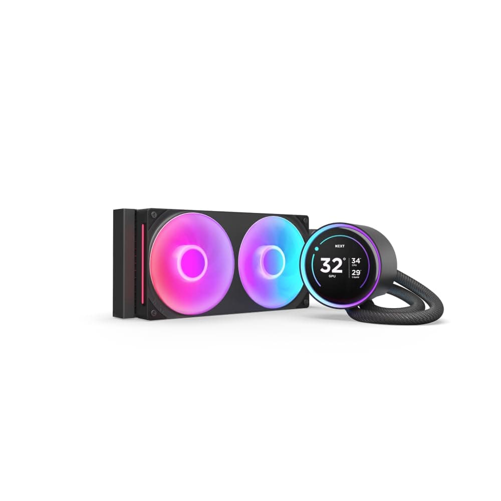 NZXT Kraken Elite 240 RGB – AIO CPU-Flüssigkeitskühler – Anpassbares LCD-Display – Hochleistungs-Lüfter – Kompatibel mit Intel® & AMD® Sockel – RL-KR24E-B2 – Schwarz Kraken Elite RGB 2024 240mm Schwarz