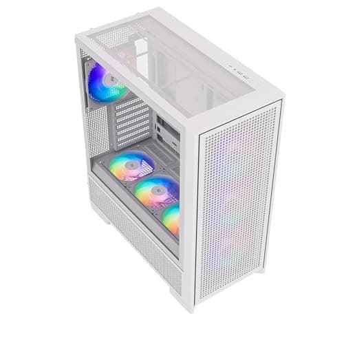 Air 2000 A-RGB White Midi Tower PC-Gehäuse, Glas-Seitenfenster, 7 RGB-Lüfter, extremer Airflow, ASUS BTF & MSI Project Zero, PWM / 3- & 4-Pin, 420mm Radiator, E-ATX, ATX/mATX/ITX, USB-C Weiß AIR 2000 Bild 4