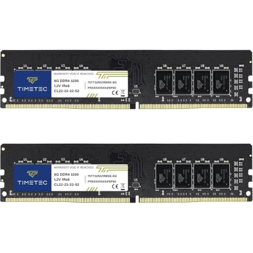 Timetec 16GB KIT (2x8GB) DDR4 3200MHz (PC4-3200AA) PC4-25600 UDIMM für Desktop-PCs – Non-ECC Unbuffered, 288-Pin, 1,2V, CL22 DIMM-Speichermodul Bild 4
