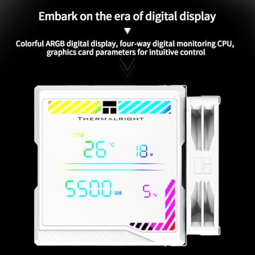 Thermalright Peerless Assassin 140 Digitaler weißer CPU-Kühler, Doppeltürme und Doppelventilator-Kühlung, CPU-Luftkühler, ARGB Digitalbildschirm, obere Abdeckung, für AM4/AM5, Intel LGA1851/1700/115X Bild 4