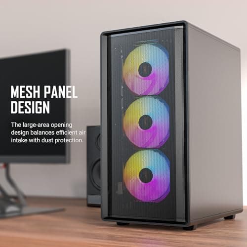 ANTEC Performance P6 Neo ARGB ATX Midi Tower PC Gehäuse – High-Airflow Gaming Case mit Tempered Glass, Schwarz Bild 4