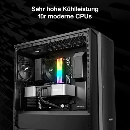 be quiet! Pure Rock 3 Black Luftkühler, sehr hohe Kühlleistung, 4 Hochleistungs-Heatpipes mit HDT-Technologie, optimierter Pure Wings 3 120mm PWM- Lüfter, vorinstallierte Montagebrücke Bild 4