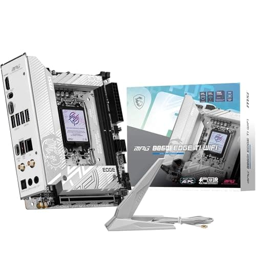MSI MPG B860I Edge TI WiFi Mainboard, Mini-ITX - Unterstützt Intel Core Ultra Prozessoren (Series 2), LGA 1851-110A SPS VRM, DDR5 Memory Boost (8600+ MT/s OC), PCIe 5.0 x16, M.2 Gen5, Wi-Fi 7